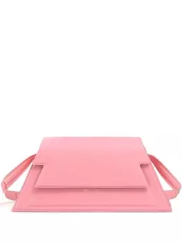 Marni сумка на плечо с тисненым логотипом, розовый