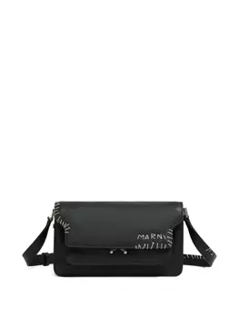 Marni сумка на плечо Trunk с декоративной строчкой, черный