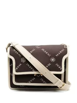 Marni сумка-сэтчел с логотипом, коричневый