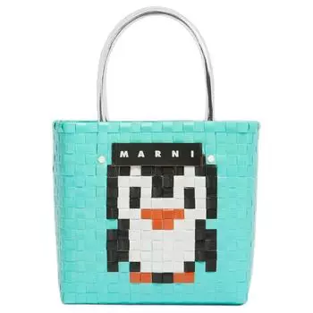MARNI Сумка-шоппер из полипропилена с поливинилхлоридом, женская, синяя