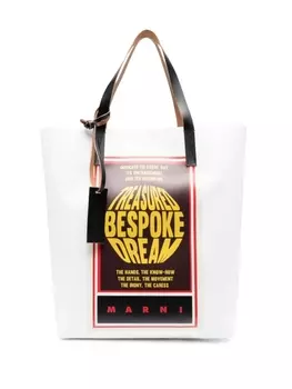 Marni сумка-тоут с графичным принтом, белый