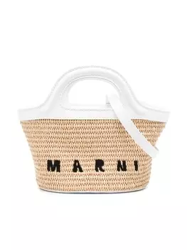 Marni сумка-тоут с логотипом, нейтральный цвет