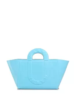 Marni сумка-тоут с тисненым логотипом, синий