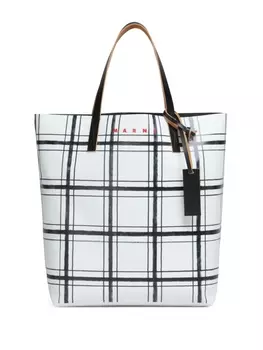 Marni сумка-тоут Tribeca в клетку, черный