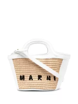 Marni сумка-тоут Tropicalia с вышитым логотипом, белый
