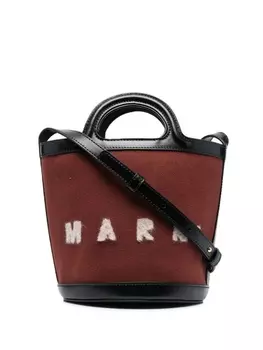 Marni сумка-ведро Tasche с логотипом, коричневый