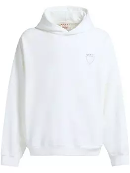 Marni толстовка с капюшоном и логотипом, белый