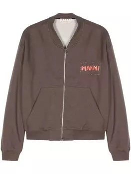 Marni толстовка с логотипом, коричневый