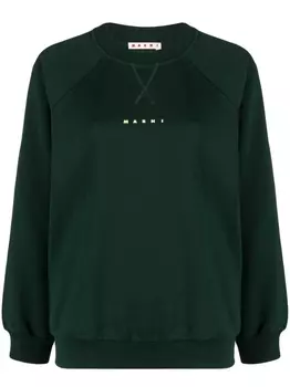 Marni толстовка с логотипом, зеленый