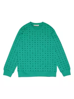 Marni толстовка с логотипом, зеленый