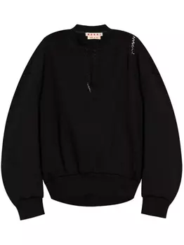 Marni толстовка с вышитым логотипом, черный