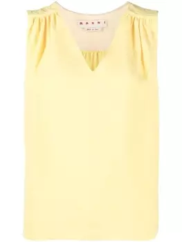 Marni топ со сборками, желтый