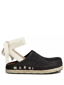 Marni туфли Sabot с завязками, синий