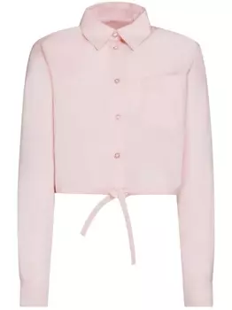 Marni укороченная поплиновая рубашка, розовый