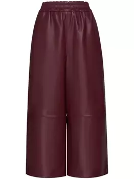 Marni укороченные кожаные брюки, красный
