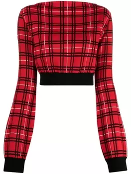 Marni укороченный джемпер в клетку, красный