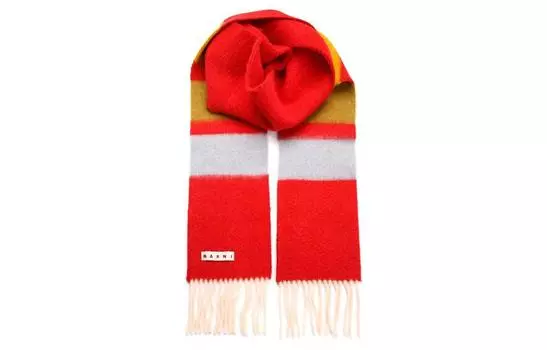 MARNI Вязаный шарф женский красный