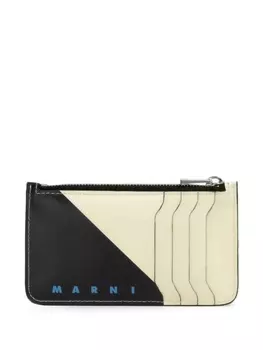 Marni визитница из кожи Tribeca, нейтральный цвет