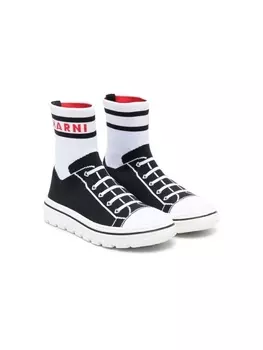 Marni высокие кроссовки-носки, черный