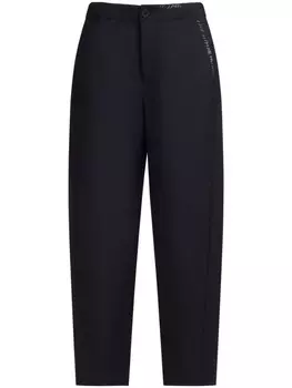 Marni зауженные брюки из твила с декоративной строчкой, синий