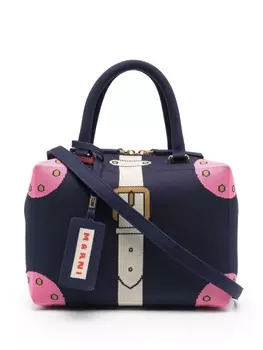 Marni жаккардовая сумка-тоут Cubic, синий