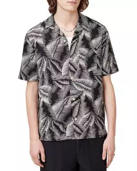 Марсельская рубашка из льна и хлопка ALLSAINTS, черный