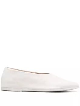 Marsll балетки с миндалевидным носком, белый