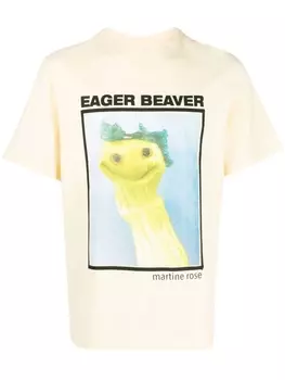 Martine Rose футболка с графичным принтом, желтый