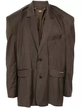 Martine Rose пиджак с нашивкой-логотипом, коричневый