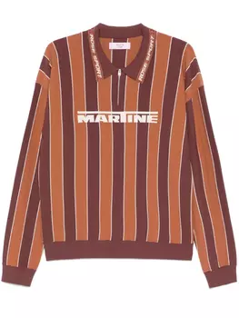 Martine Rose рубашка поло в полоску, коричневый