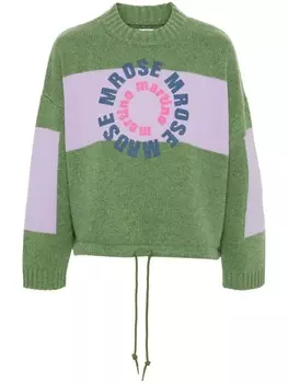 Martine Rose свитер вязки интарсия с логотипом, зеленый