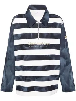 Martine Rose толстовка с воротником поло и вышитым логотипом, синий