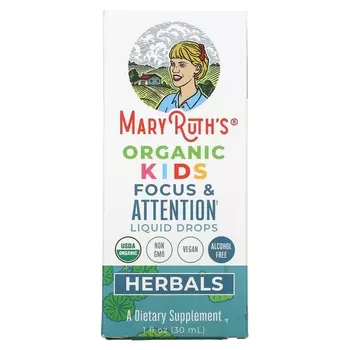 MaryRuth Organics Herbals Органические жидкие капли для детского внимания и внимания, 30 мл