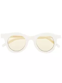 Masahiromaruyama солнцезащитные очки в круглой оправе, белый