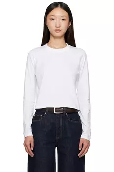 Масал органическая хлопковая футболка с длинным рукавом Loulou De Saison, белый