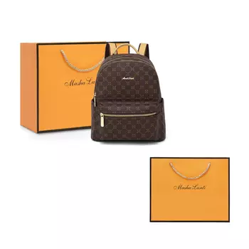 Masalanti MashaLanti Женский рюкзак, Темно-коричневый с абрикосами