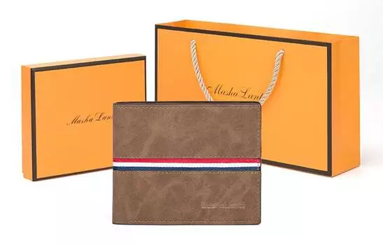 Masalanti Мужской кошелек MashaLanti, Кофейный цвет (включая элитную подарочную коробку)