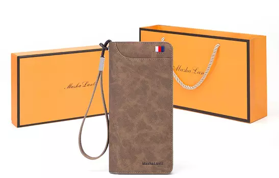 Masalanti Мужской кошелек MashaLanti, Кофейный цвет (включая элитную подарочную коробку)
