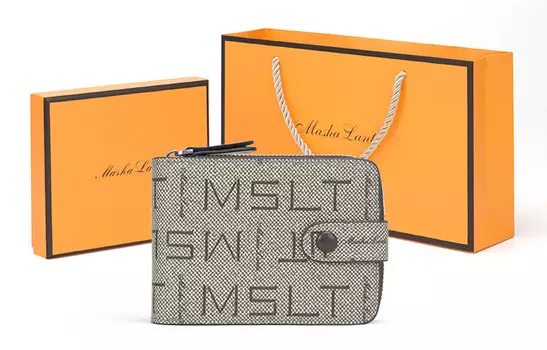 Masalanti Мужской визитница MashaLanti, Антрацитовый серый (с подарочной коробкой премиум-класса)