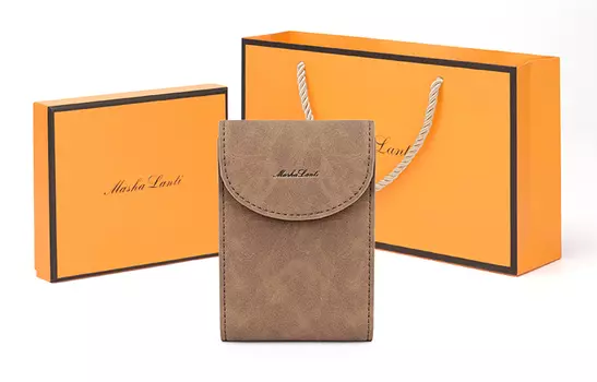 Masalanti Мужской визитница MashaLanti, Серо-зеленый [может писать поздравительные открытки]