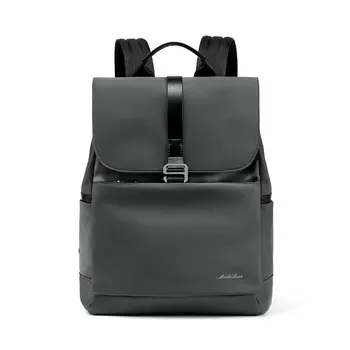 MashaLanti Деловой рюкзак из нейлоновой ткани для деловых поездок, большой размер, унисекс, черный/дымчато-серый