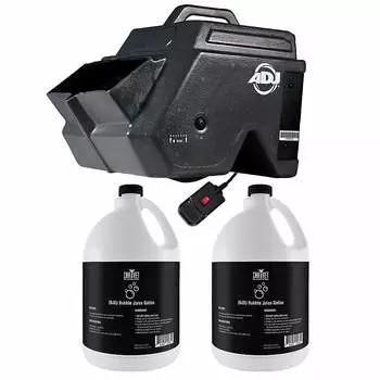 Машина для мыльных пузырей American DJ Bubbletron XL с универсальной жидкостью для заправки (2) галлона American DJ Bubbletron XL Bubble Machine with (2) Gallons Universal Refill Fluid