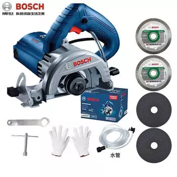 Плиткорез алмазный электрический Bosch GDC 145, 115 мм + два комплекта насадок, перчатки, ключ