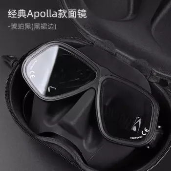 Маска для фридайвинга Shark Bart Apollo, малый объем, русалка, подводное плавание, классическая, чистый черный Apollo SBART