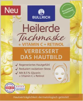 Маска для лица Bullrich Heilerde Tuchmaske Vitamin C + Retinol
