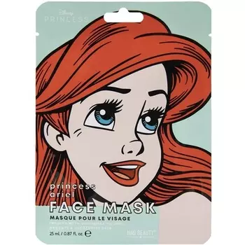 Маска для лица Disney Ariel Mermaid, увлажняющая и успокаивающая тканевая маска для питания кожи и красивого цвета лица, 30 г, Mad Beauty