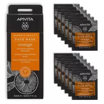 Маска для лица Express Beauty с витамином С, маслом ши и гиалуроновой кислотой Apivita