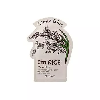 Маска для лица I'm Rice Mask Sheet Mascarilla Facial Iluminadora Tonymoly, 21 ml