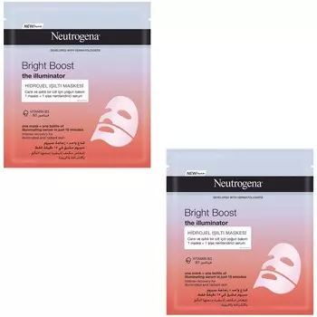 Маска для лица Neutrogena Bright Boost гидрогелевая для сияния кожи, 2 упаковки по 30 мл