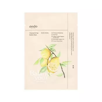 Маска для лица ONDO BEAUTY 36.5 Charcoal & Yuja Bubble Mask, 25 ml